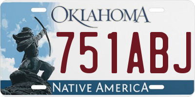 OK license plate 751ABJ