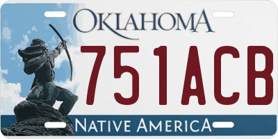OK license plate 751ACB