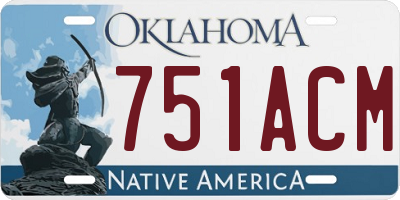 OK license plate 751ACM