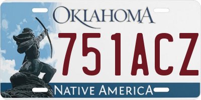 OK license plate 751ACZ