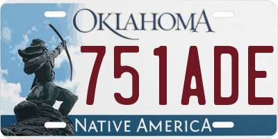 OK license plate 751ADE