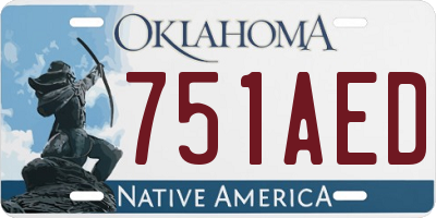 OK license plate 751AED