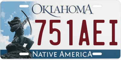 OK license plate 751AEI