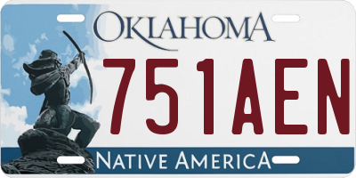 OK license plate 751AEN