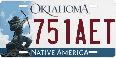 OK license plate 751AET