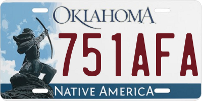 OK license plate 751AFA
