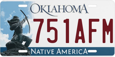 OK license plate 751AFM