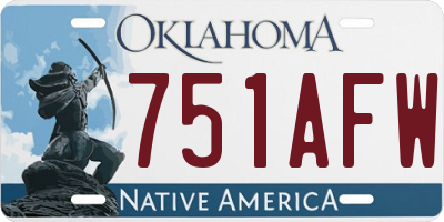 OK license plate 751AFW