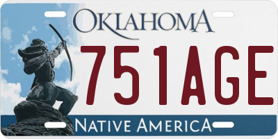 OK license plate 751AGE