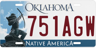 OK license plate 751AGW