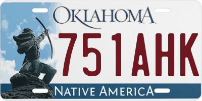 OK license plate 751AHK