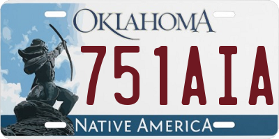 OK license plate 751AIA