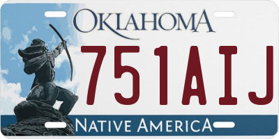 OK license plate 751AIJ