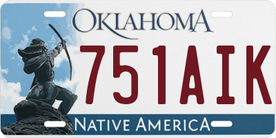 OK license plate 751AIK