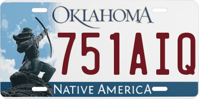 OK license plate 751AIQ