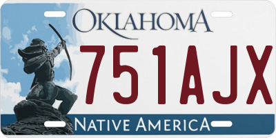 OK license plate 751AJX