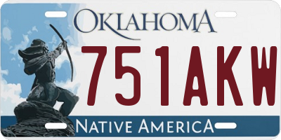 OK license plate 751AKW