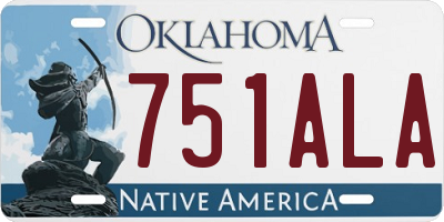 OK license plate 751ALA