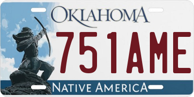 OK license plate 751AME