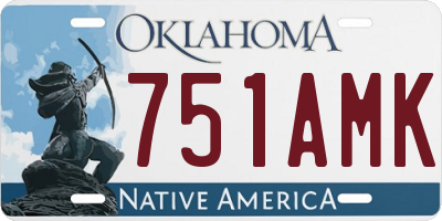 OK license plate 751AMK