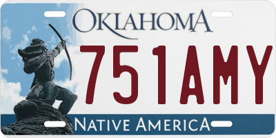 OK license plate 751AMY