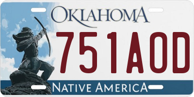 OK license plate 751AOD
