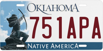 OK license plate 751APA