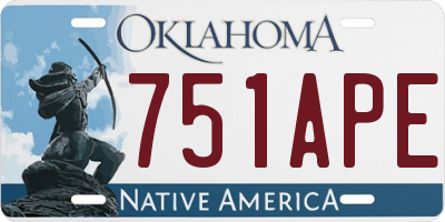 OK license plate 751APE