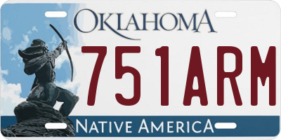 OK license plate 751ARM