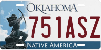 OK license plate 751ASZ