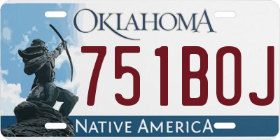 OK license plate 751BOJ