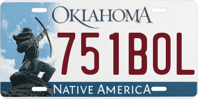 OK license plate 751BOL