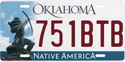 OK license plate 751BTB