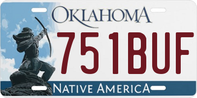 OK license plate 751BUF