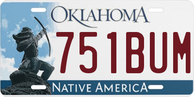 OK license plate 751BUM