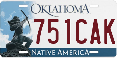 OK license plate 751CAK