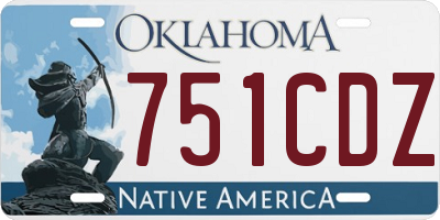 OK license plate 751CDZ