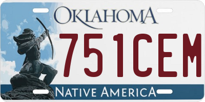 OK license plate 751CEM
