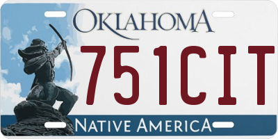 OK license plate 751CIT