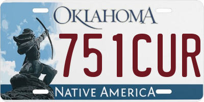 OK license plate 751CUR