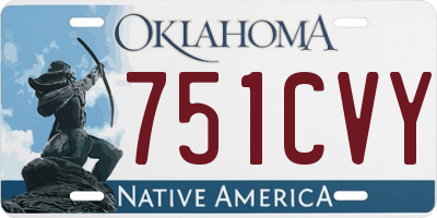 OK license plate 751CVY
