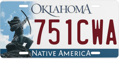 OK license plate 751CWA