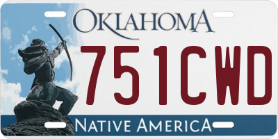 OK license plate 751CWD