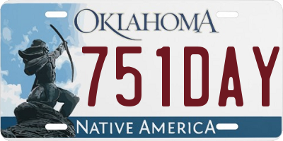 OK license plate 751DAY