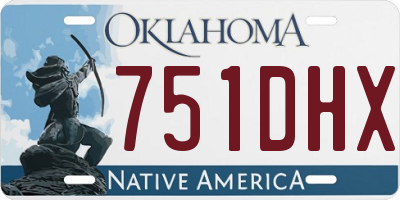 OK license plate 751DHX