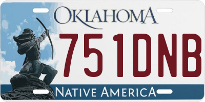 OK license plate 751DNB