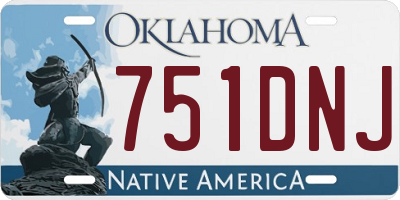 OK license plate 751DNJ