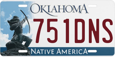 OK license plate 751DNS
