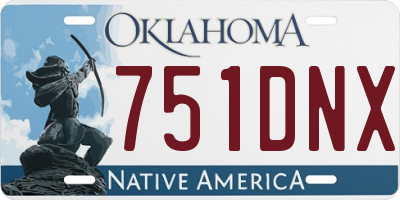 OK license plate 751DNX