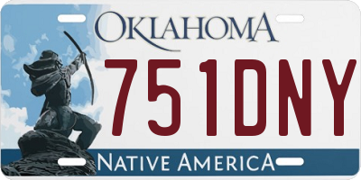 OK license plate 751DNY
